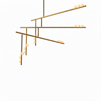 Elegant Brass Glass Drop Chandelier with Adjustable Height & LED Compa