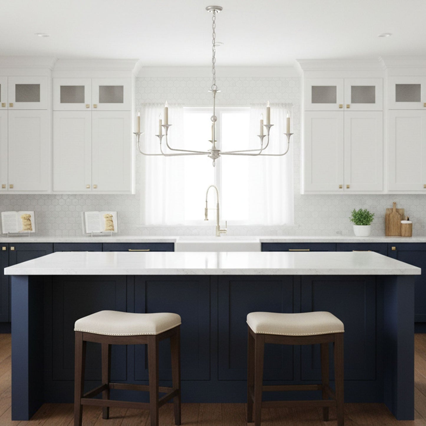 Elara Candle Chandelier - Elegant Design with Adjustable Height & LED