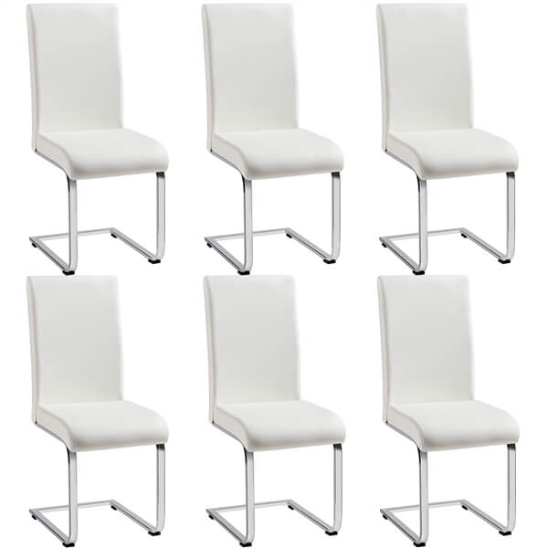 Dining Chairs Set of 6 Modern Faux Leather Position 2