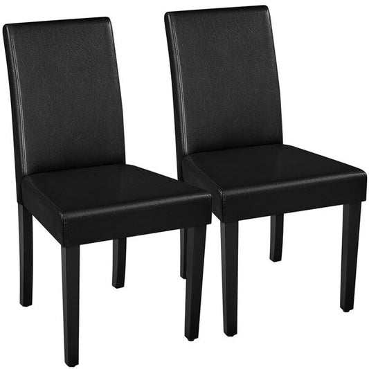 Set of 2 Faux Leather Modern Dining Room Chairs Position 1