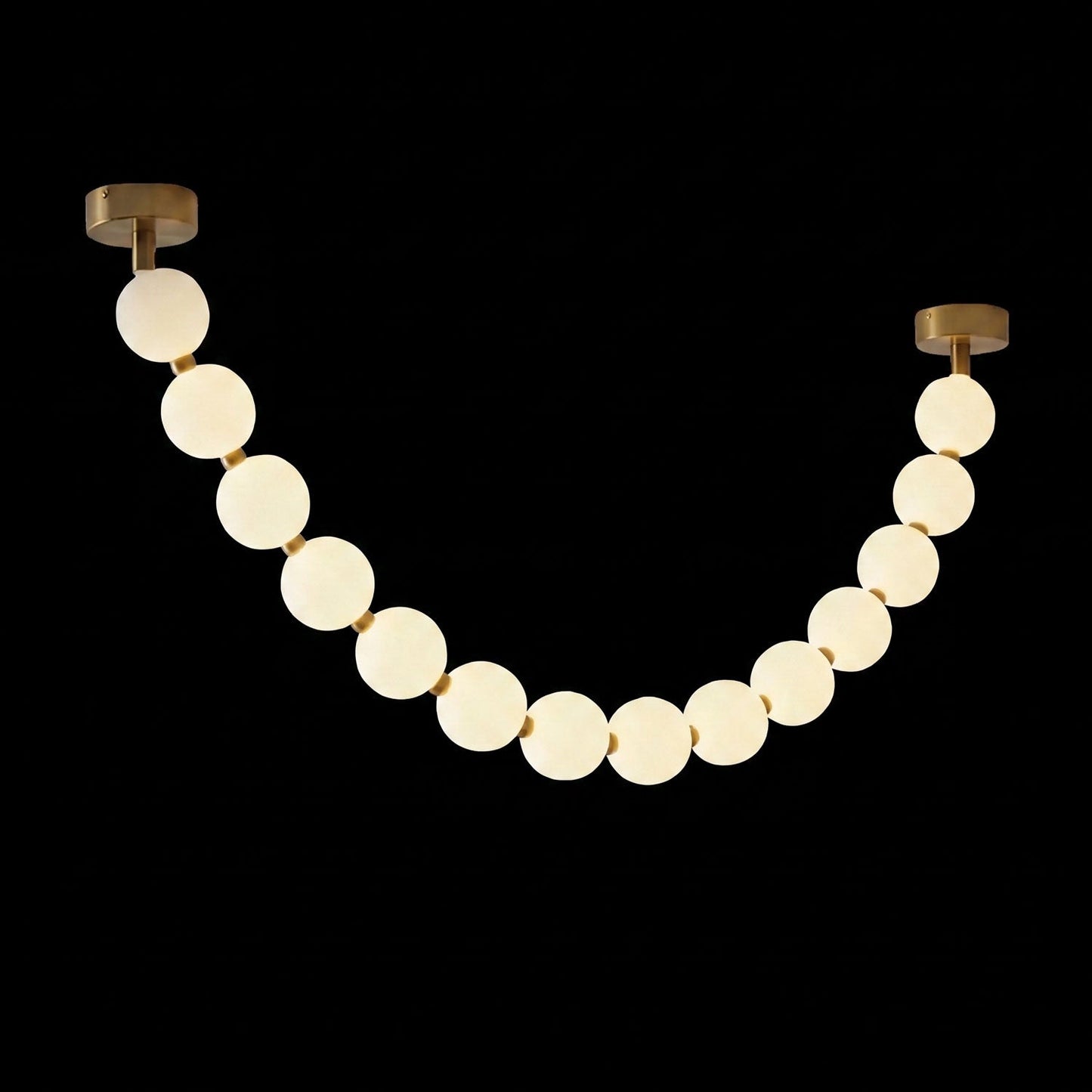Elegant Pearl Glass Chandelier with Adjustable Height & Soft Lighting