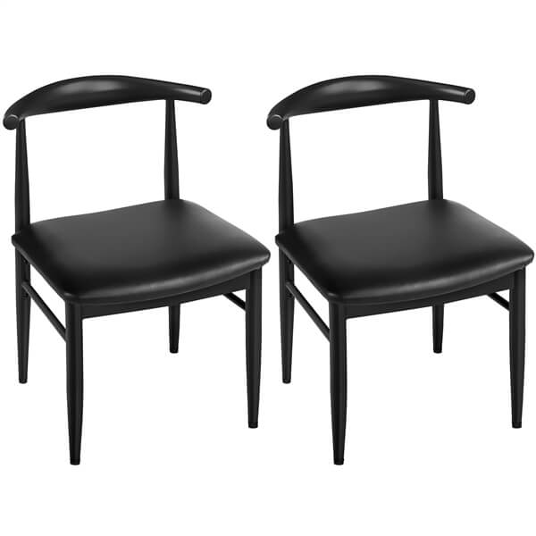 Set of 2 PU Leather Dining Chairs Armless Kitchen Chairs Position 7