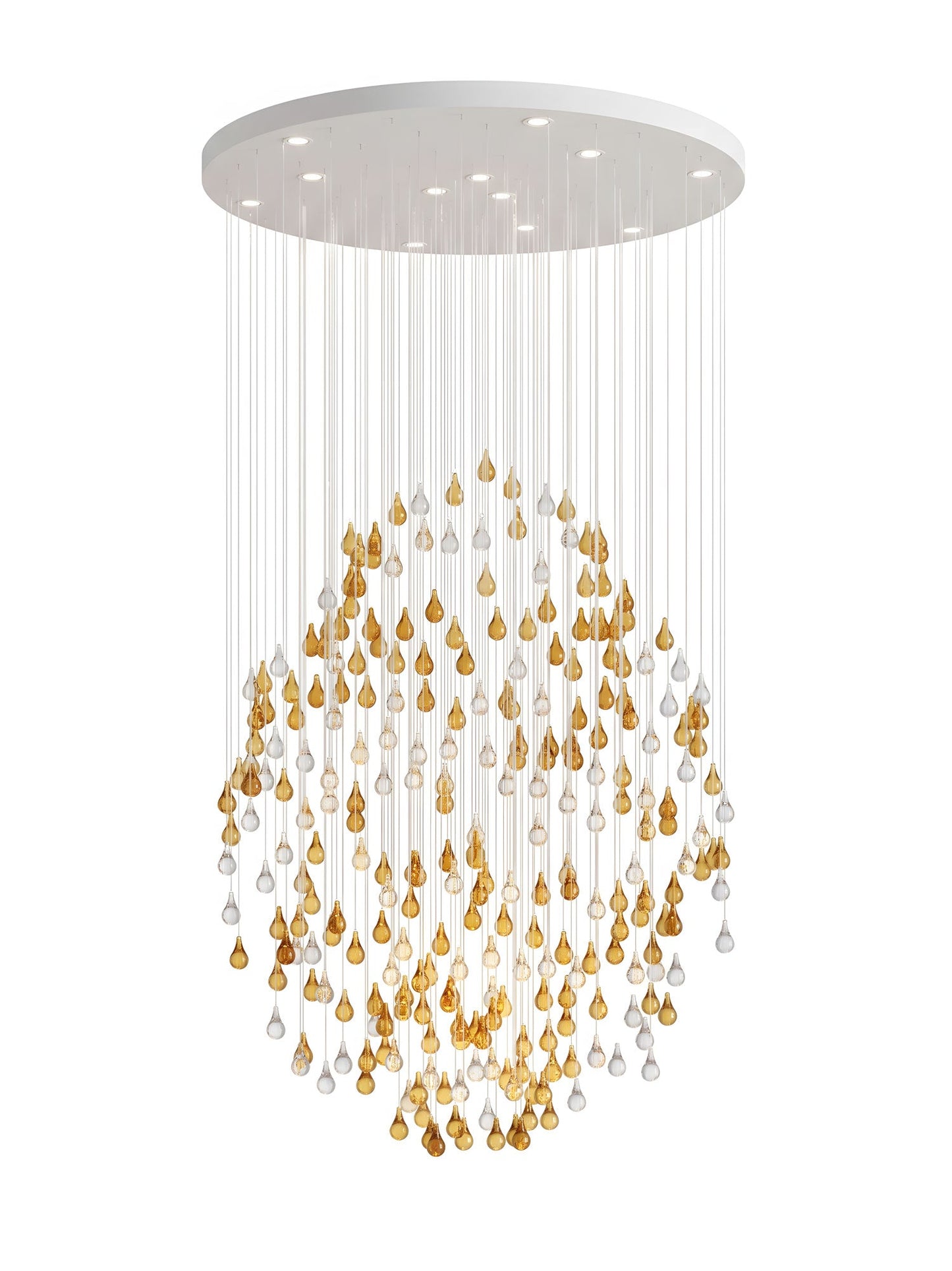 Droplets Sculpture Chandelier - Elegant Design with Adjustable Height