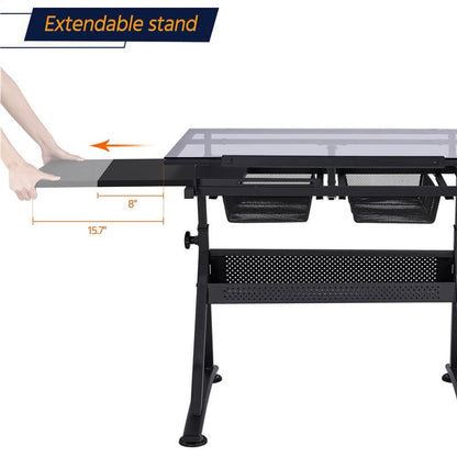 Glass Drafting Table 28’’ to 36’’ Position 4