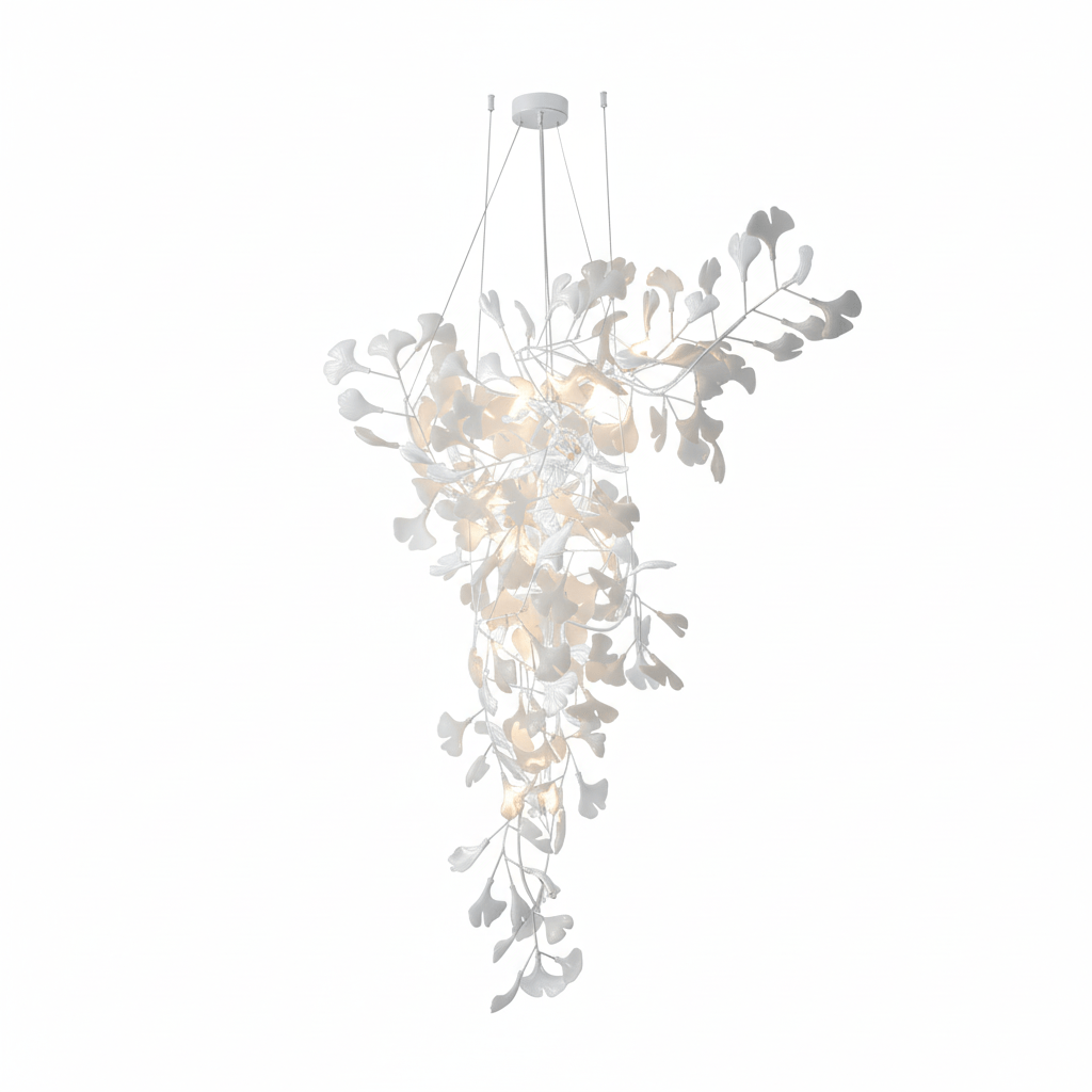 Ginkgo Vine Chandelier - Elegant Design with Adjustable Height & LED L