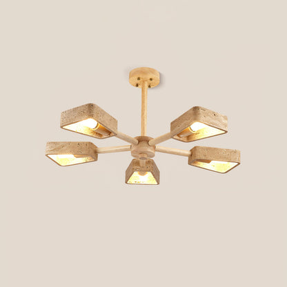 Elementa Travertone Chandelier - Modern Design, Adjustable Height, LED