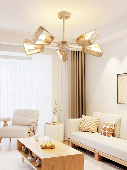 Elementa Travertone Chandelier - Modern Design, Adjustable Height, LED