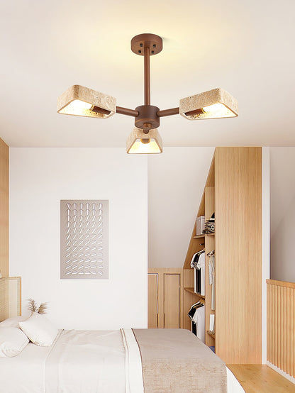 Elementa Travertone Chandelier - Modern Design, Adjustable Height, LED