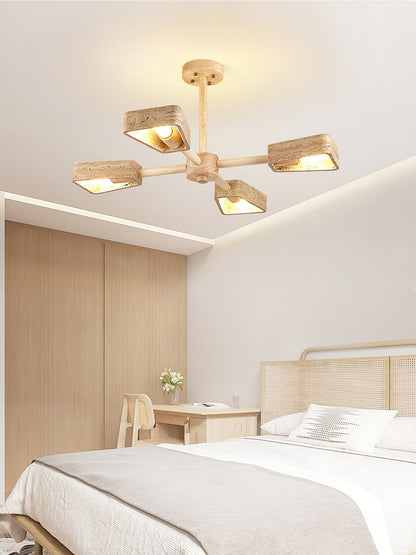Elementa Travertone Chandelier - Modern Design, Adjustable Height, LED