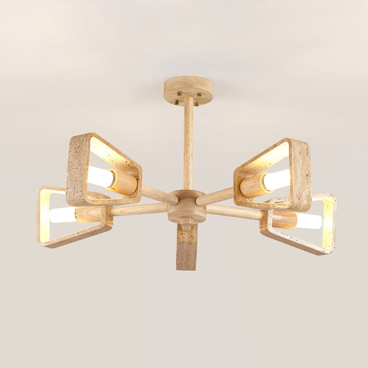Elementa Travertone Chandelier - Modern Design, Adjustable Height, LED