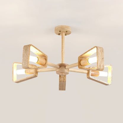 Elementa Travertone Chandelier - Modern Design, Adjustable Height, LED