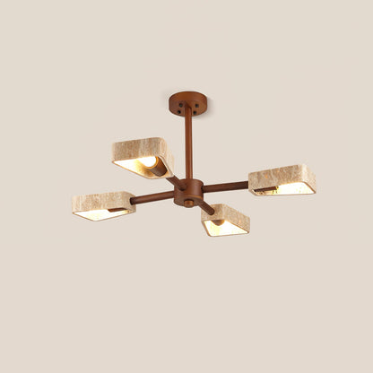 Elementa Travertone Chandelier - Modern Design, Adjustable Height, LED