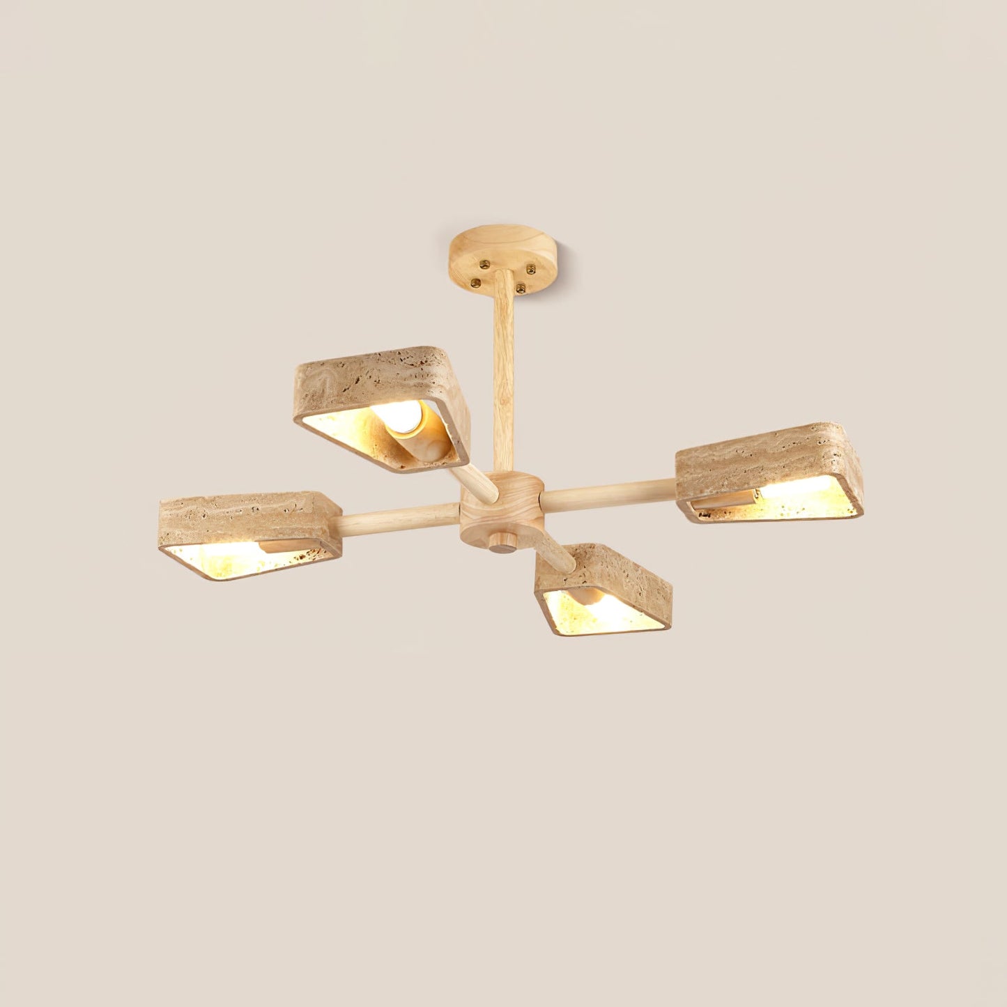 Elementa Travertone Chandelier - Modern Design, Adjustable Height, LED