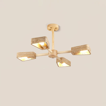 Elementa Travertone Chandelier - Modern Design, Adjustable Height, LED