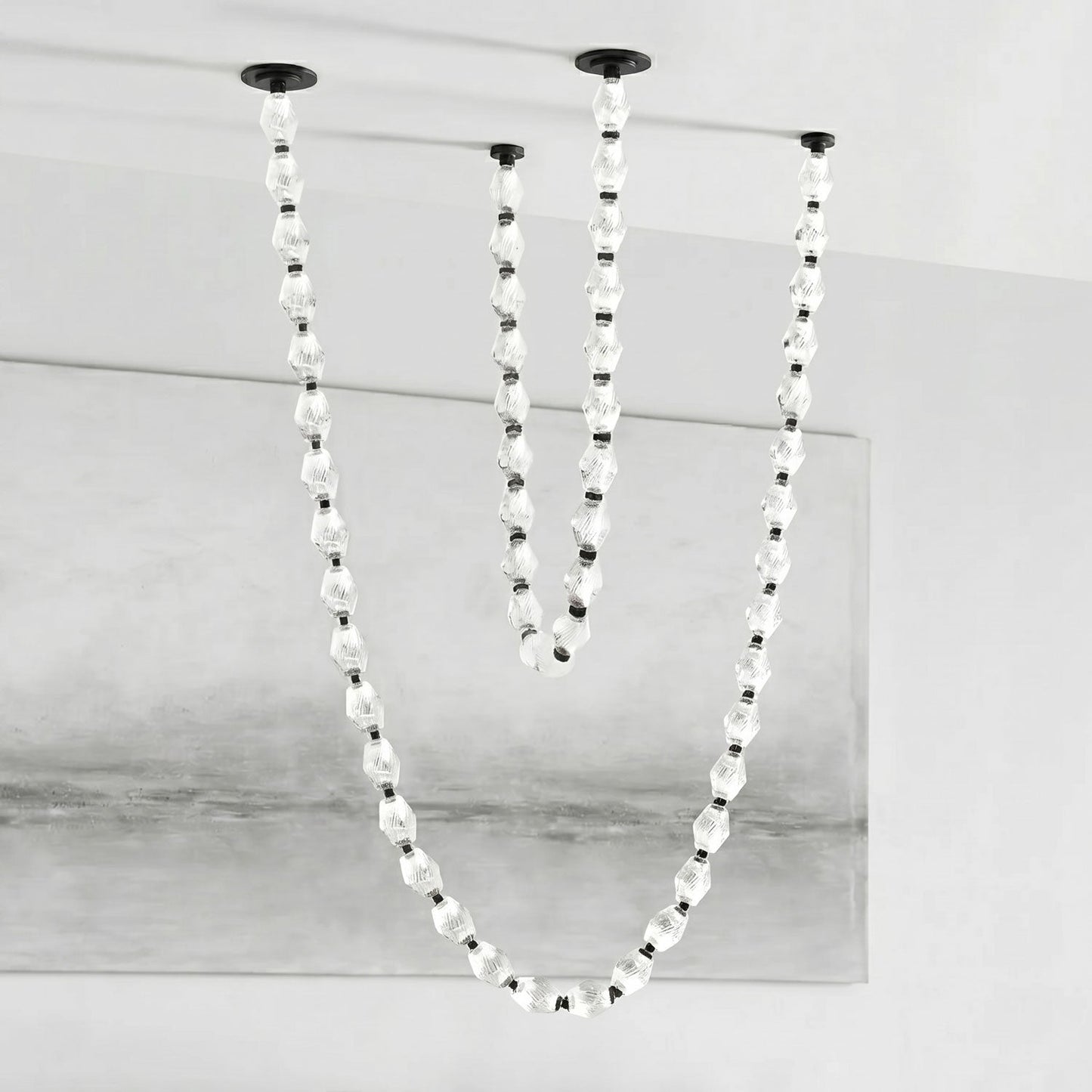 Riviere Chain Chandelier - Elegant Design, Adjustable Height, LED Comp