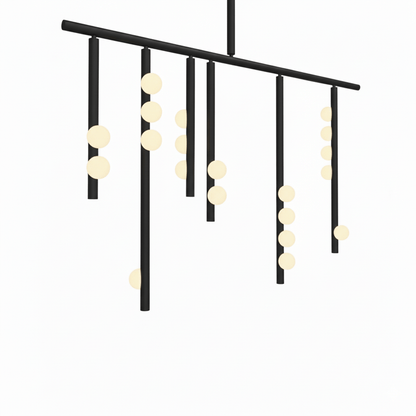 Elegant Brass Glass Drop Chandelier with Adjustable Height & LED Compa