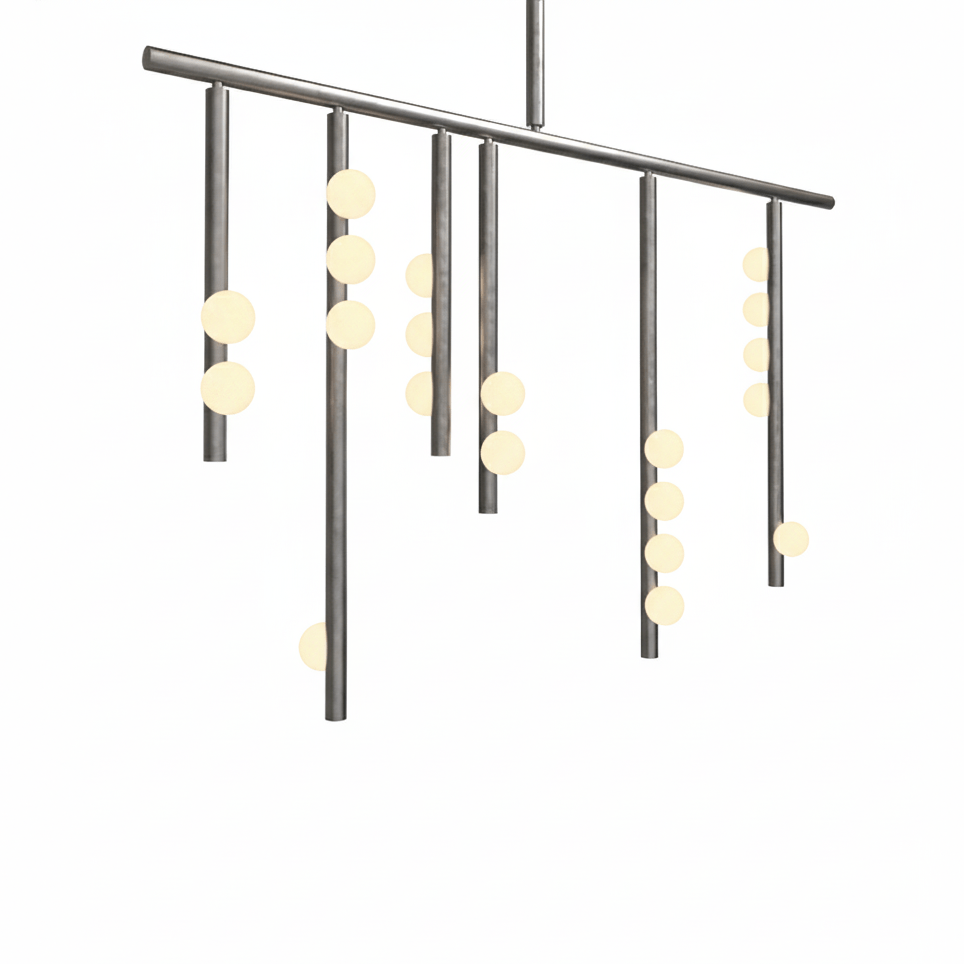 Elegant Brass Glass Drop Chandelier with Adjustable Height & LED Compa