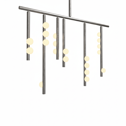 Elegant Brass Glass Drop Chandelier with Adjustable Height & LED Compa