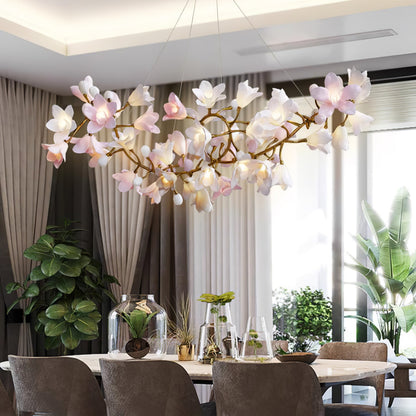 Elegant Circular Blossom Chandelier - Dimmable LED & Adjustable Height