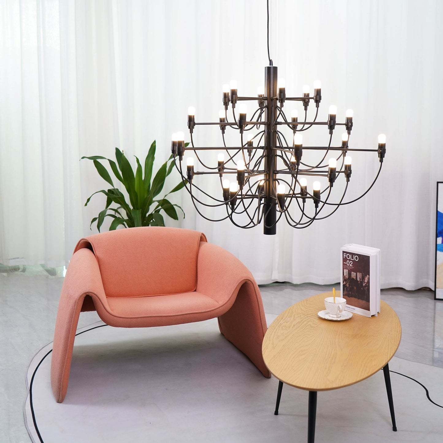 Elegant Tiered Branch Chandelier - Adjustable Height, LED Compatible