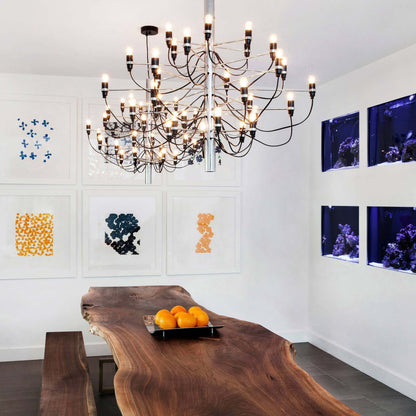 Elegant Tiered Branch Chandelier - Adjustable Height, LED Compatible