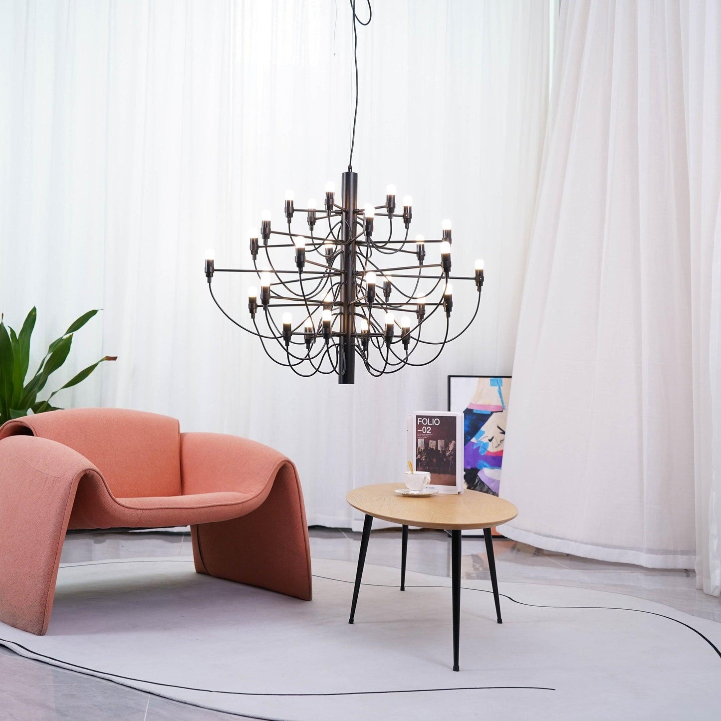 Elegant Tiered Branch Chandelier - Adjustable Height, LED Compatible