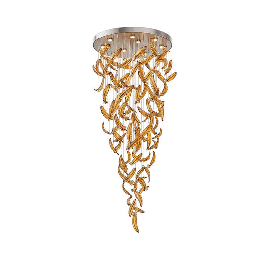 Elegant Glass Feathers Flying Chandelier with Adjustable Lighting and
