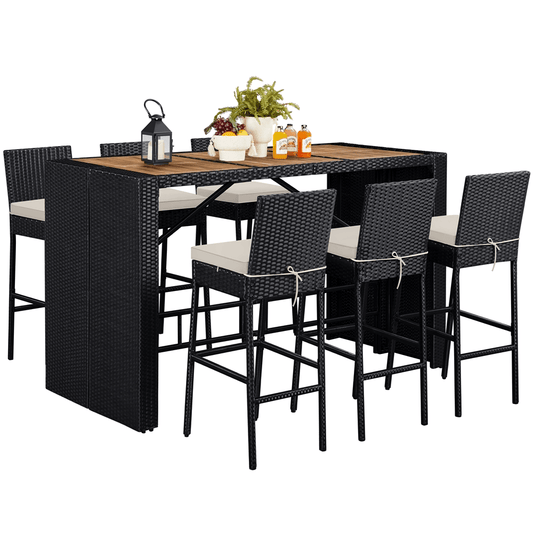 7-Piece Outdoor Bar Set Table and Chairs Position 2