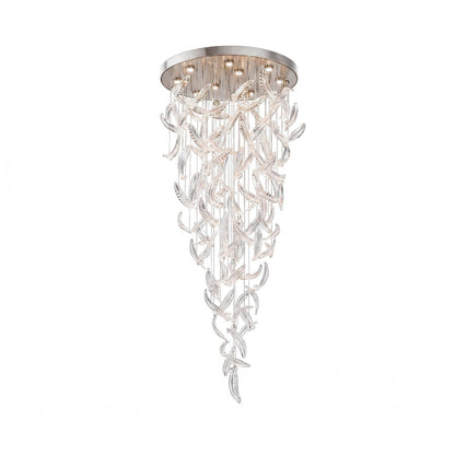 Elegant Glass Feathers Flying Chandelier with Adjustable Lighting and