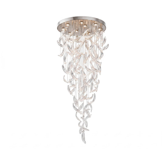 Elegant Glass Feathers Flying Chandelier with Adjustable Lighting and