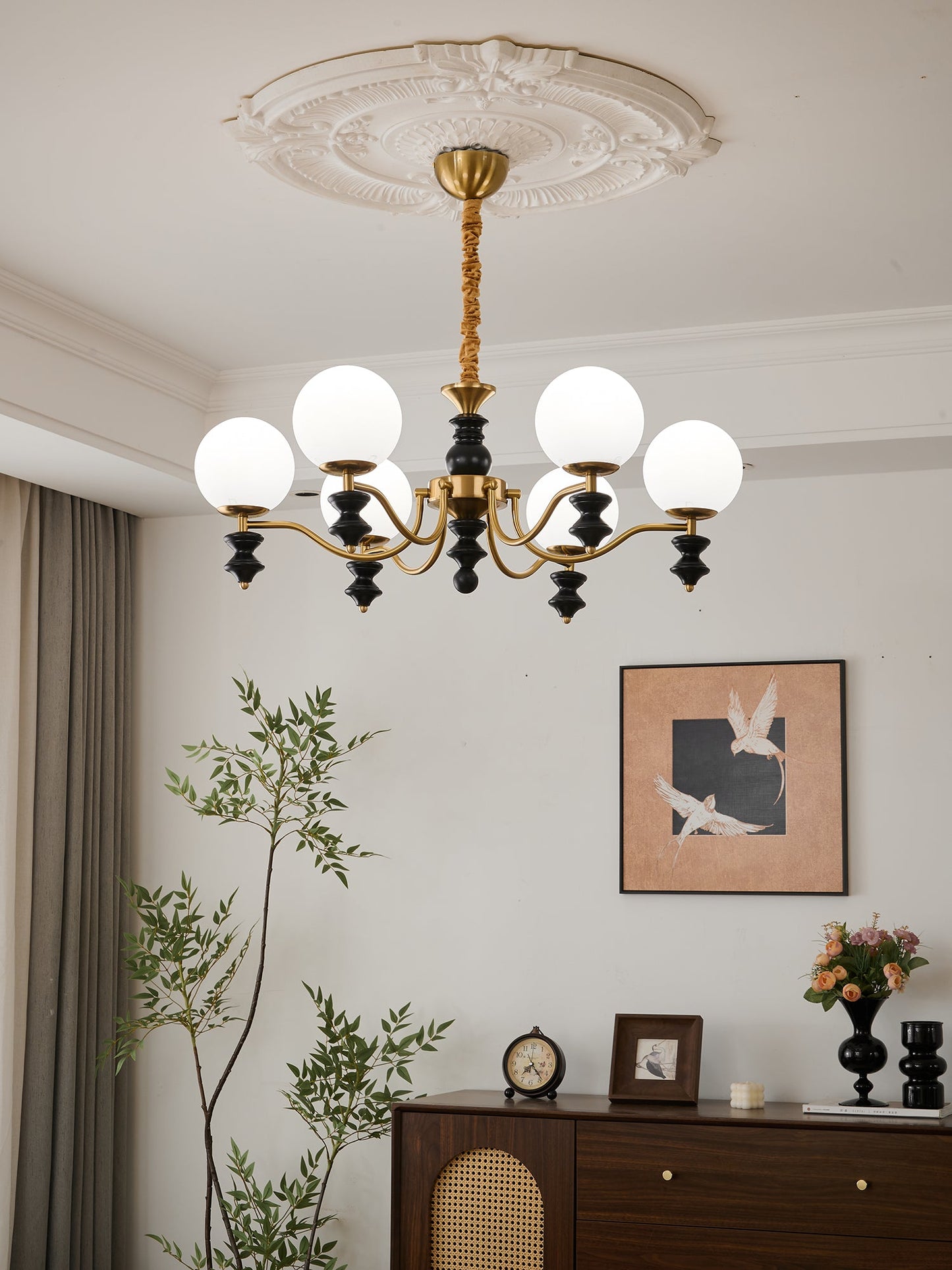 Cadence Chandelier - Elegant Design with Adjustable Height & LED Light