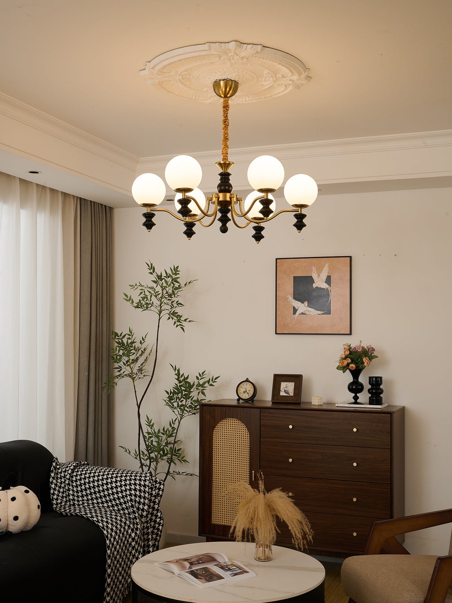 Cadence Chandelier - Elegant Design with Adjustable Height & LED Light