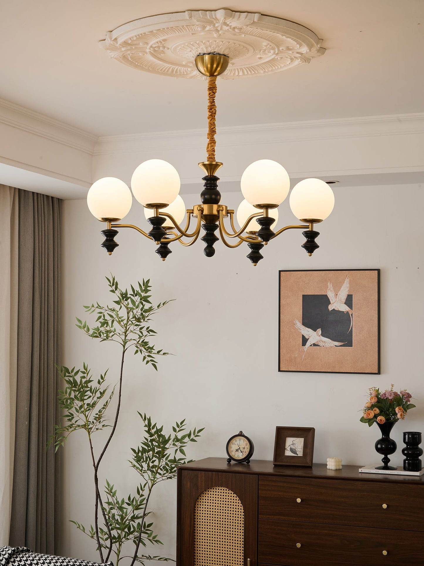 Cadence Chandelier - Elegant Design with Adjustable Height & LED Light