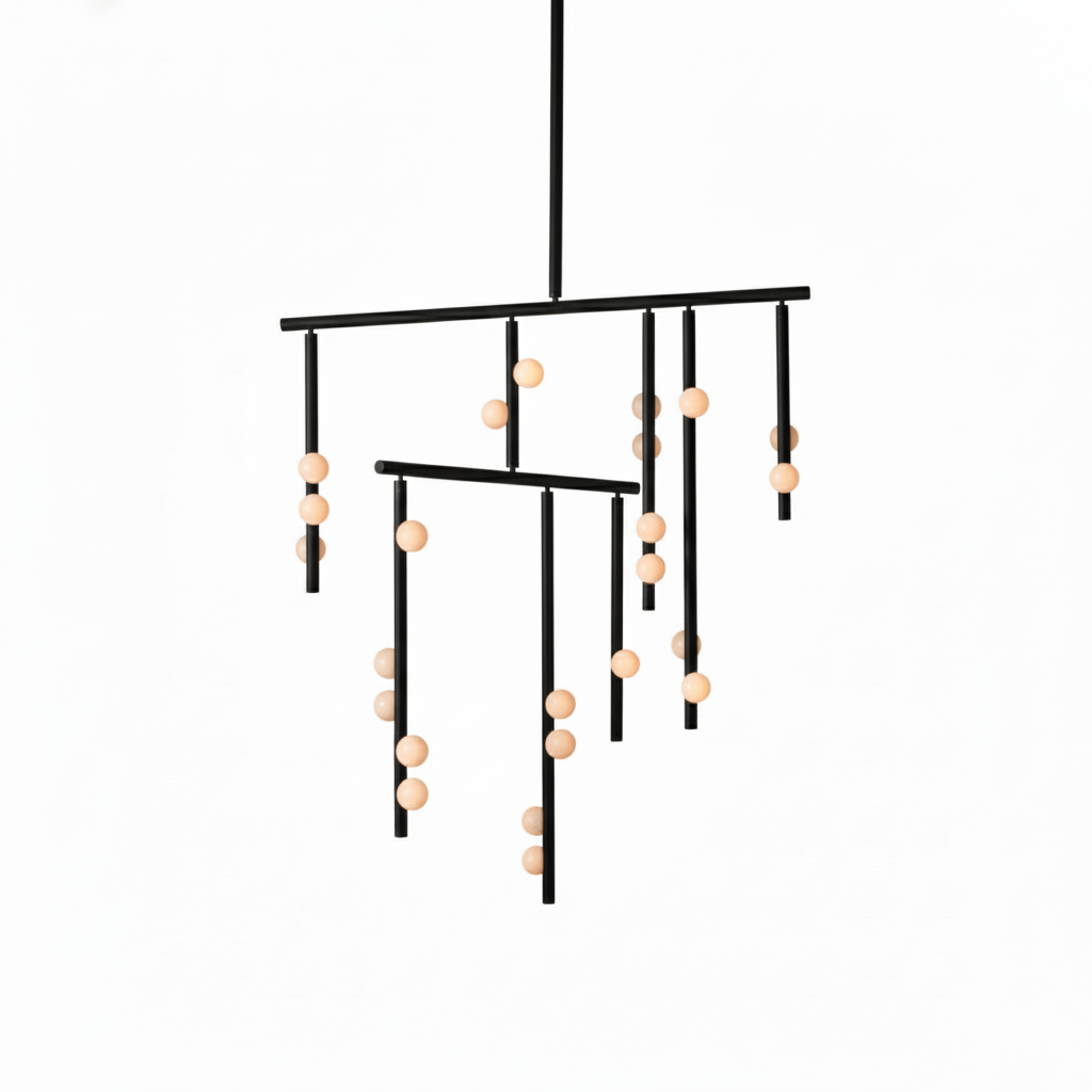 Elegant Brass Glass Drop Chandelier with Adjustable Height & LED Compa