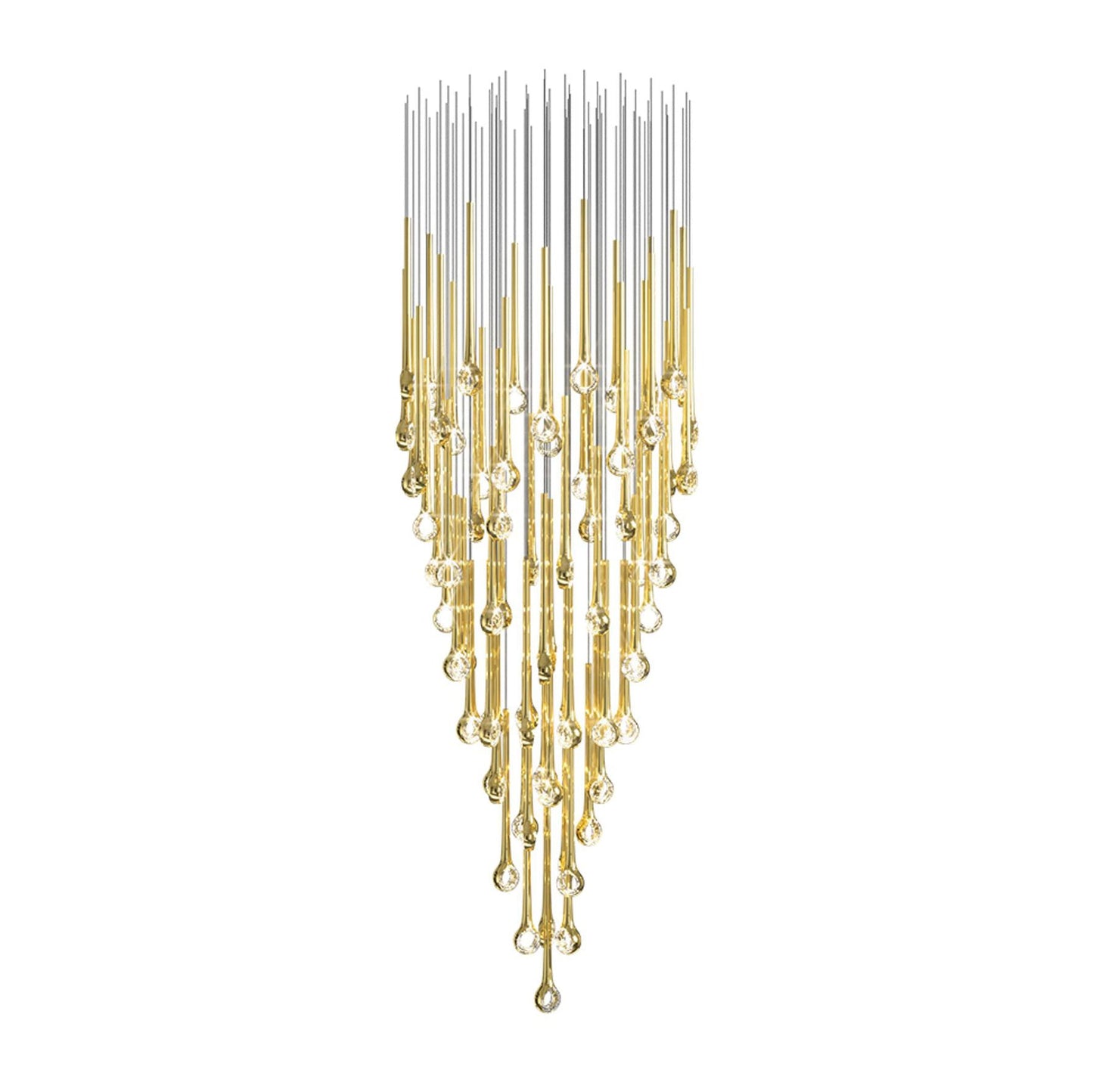 Elegant Eyelet Chandelier - Adjustable Height, Crystal Accents