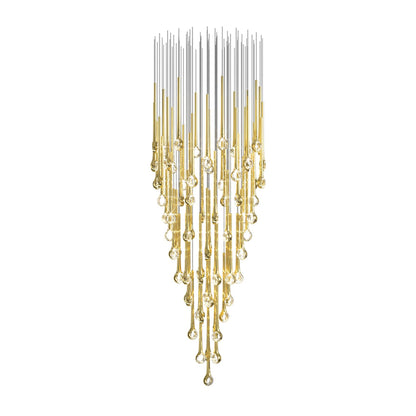 Elegant Eyelet Chandelier - Adjustable Height, Crystal Accents