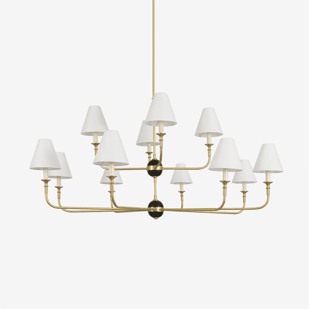 Astris Brass Chandelier - Elegant Lighting with Adjustable Arms & LED
