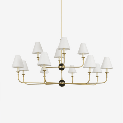 Astris Brass Chandelier - Elegant Lighting with Adjustable Arms & LED