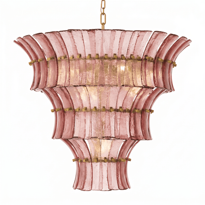 Calyra Tiered Glass Chandelier - Elegant Design, Adjustable Height