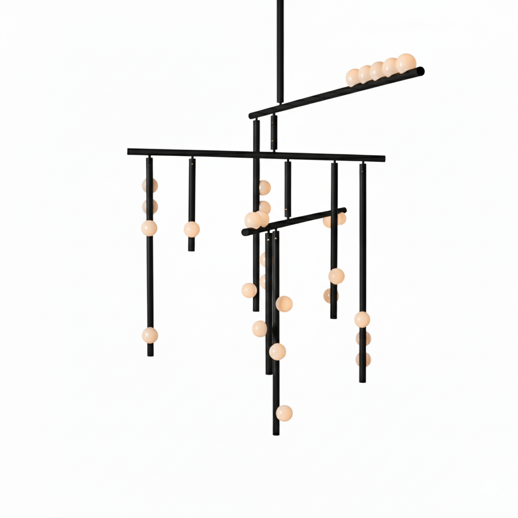 Elegant Brass Glass Drop Chandelier with Adjustable Height & LED Compa