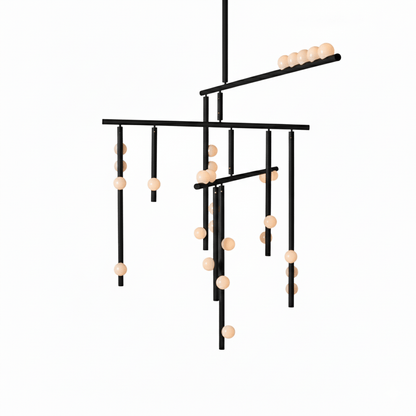 Elegant Brass Glass Drop Chandelier with Adjustable Height & LED Compa