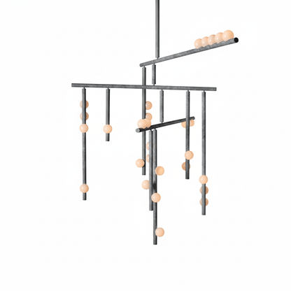 Elegant Brass Glass Drop Chandelier with Adjustable Height & LED Compa