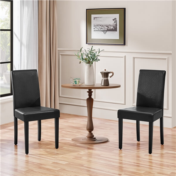 Set of 2 Faux Leather Modern Dining Room Chairs Position 9