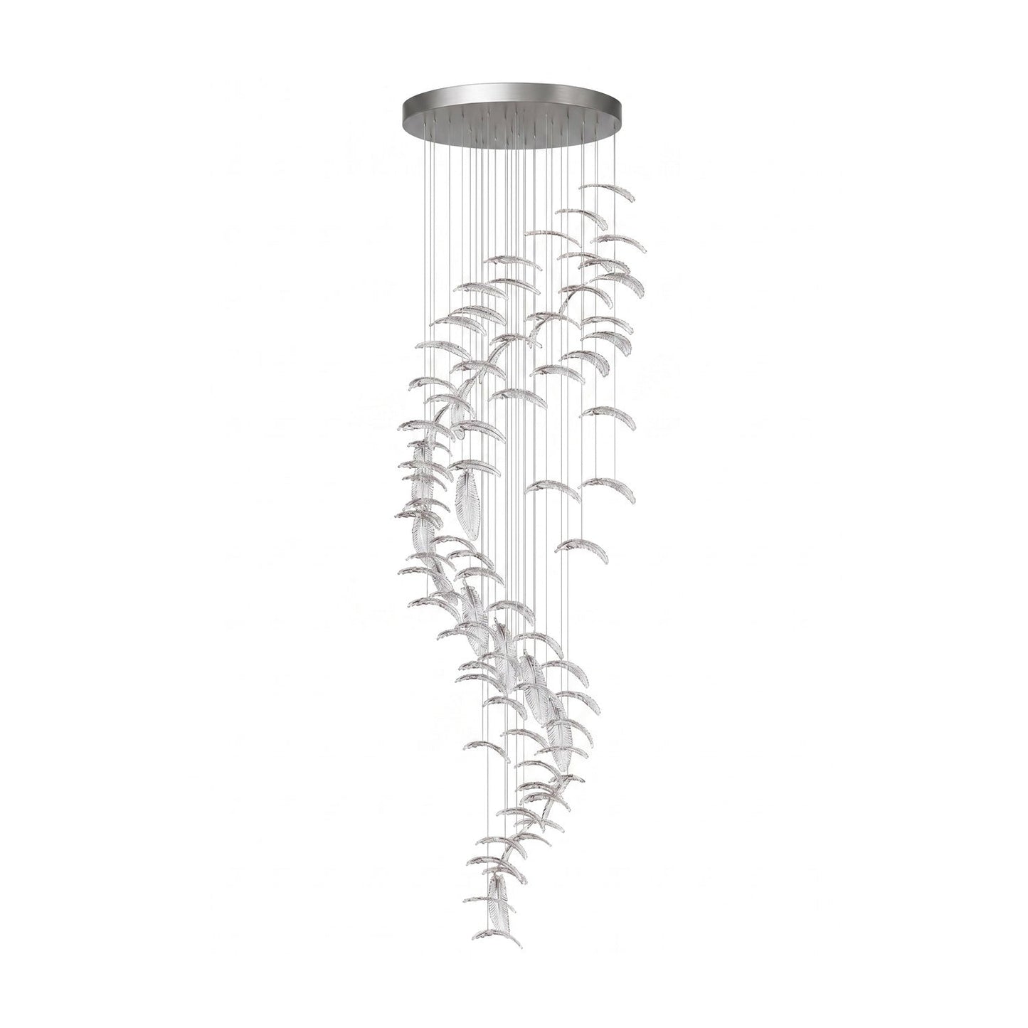 Elegant Glass Feathers Flying Chandelier with Adjustable Lighting and