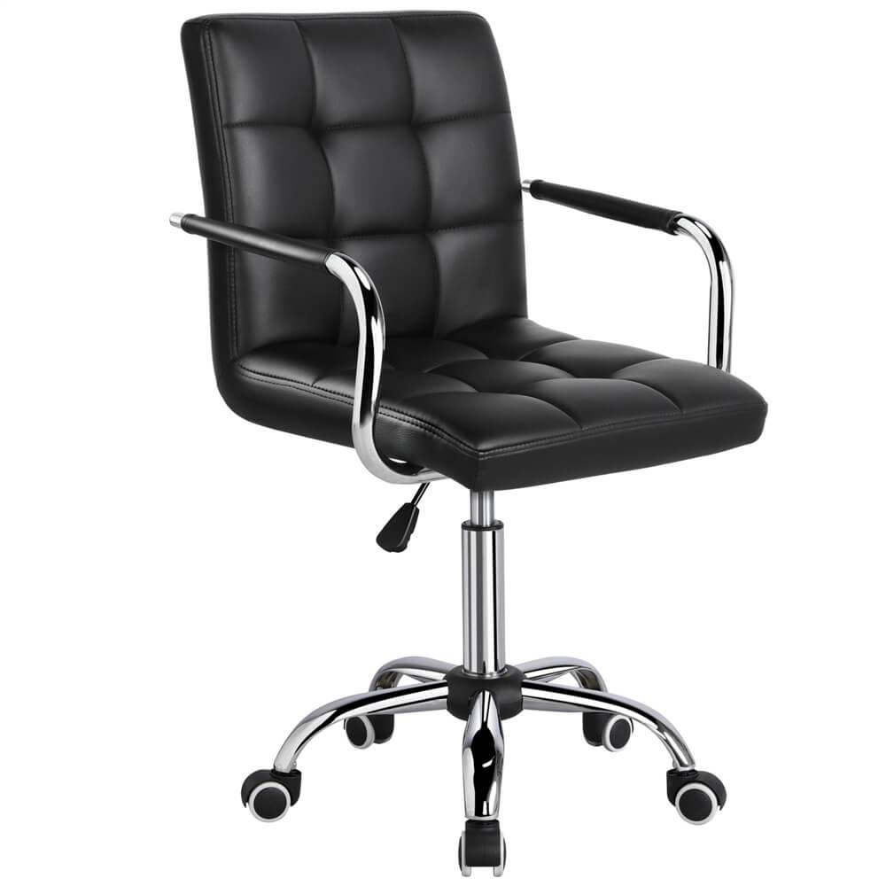 Modern PU Leather Office Chair with Adjustable Height & Armrests — detail view