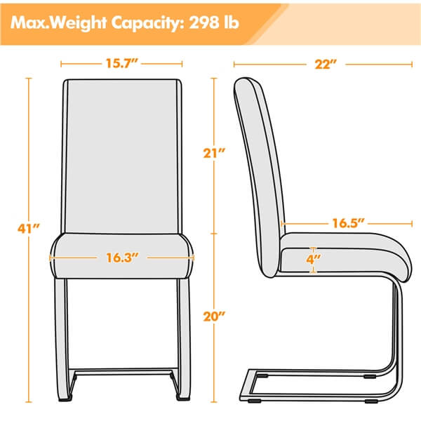 Dining Chairs Set of 6 Modern Faux Leather Position 3
