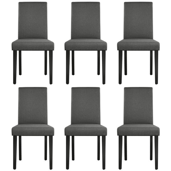 Dining Chairs Set of 6 Fabric Upholstered Parson Position 4