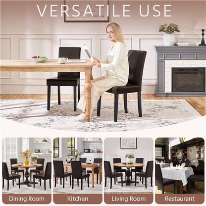 Set of 2 Faux Leather Modern Dining Room Chairs Position 8