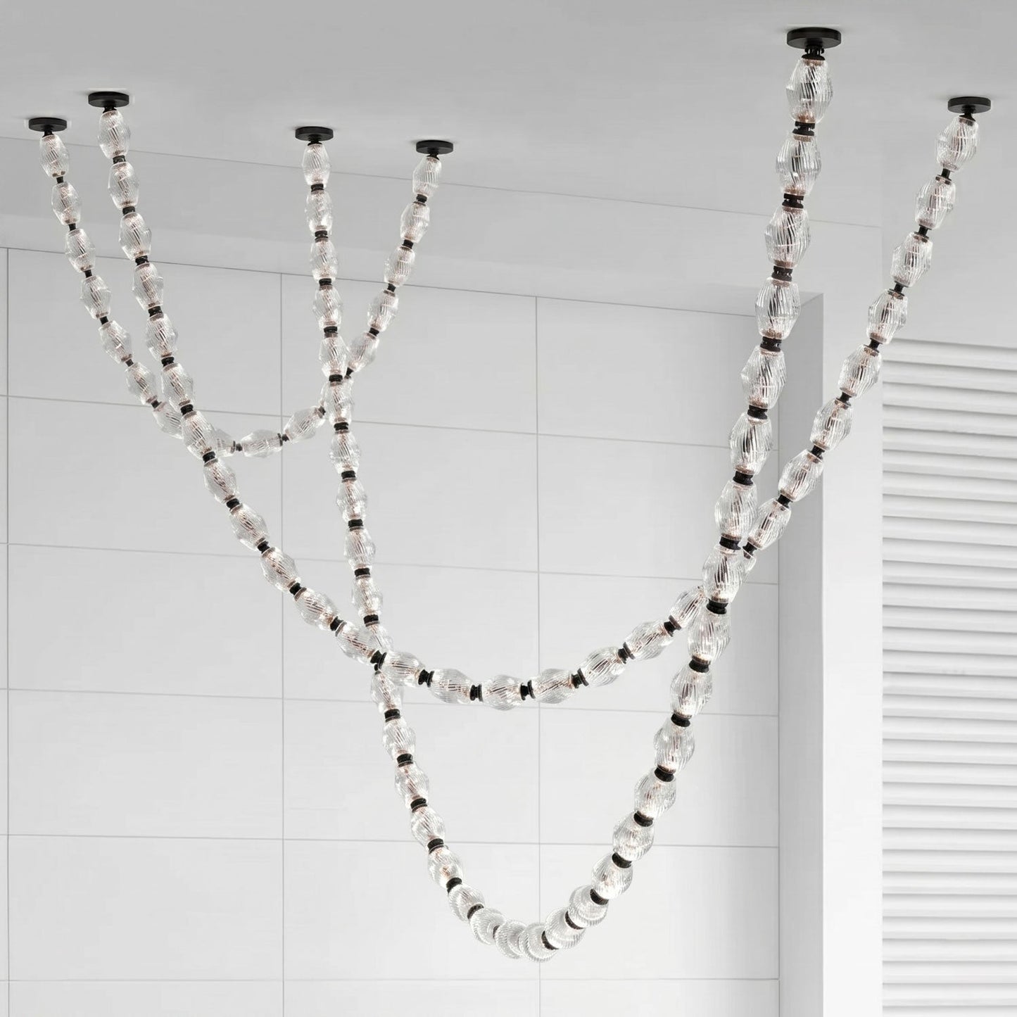 Riviere Chain Chandelier - Elegant Design, Adjustable Height, LED Comp