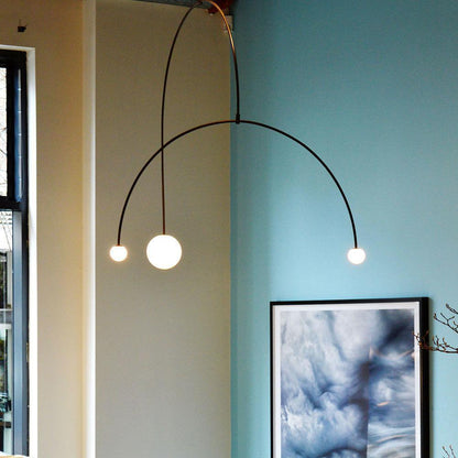 Mobile Chandelier with Adjustable Height and LED Lighting Features